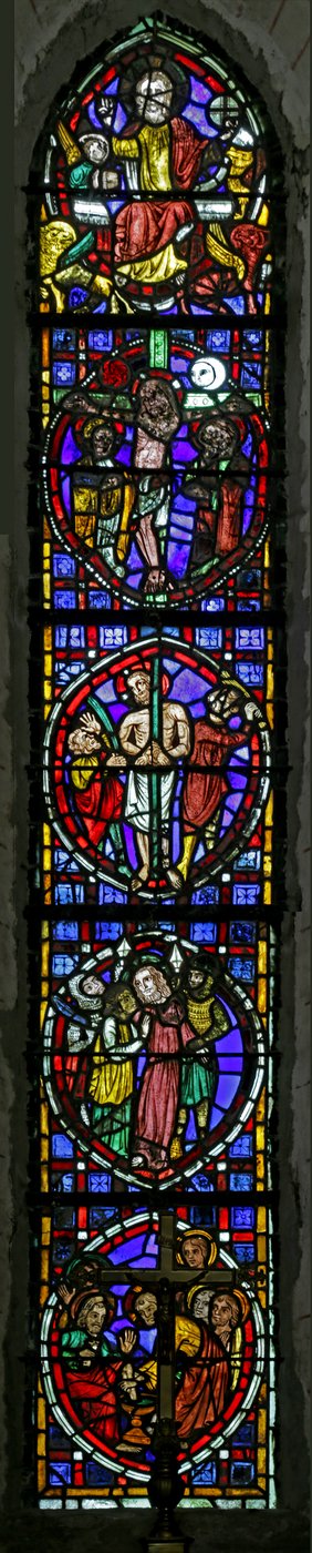 Window depicting Passion Scenes by French School